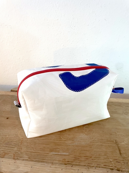 Segeltuch Kulturtasche mit blauer 6 groß